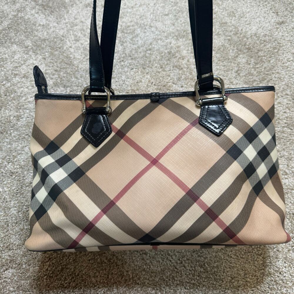 Y2K Burberry Classic Check Shoulder Tote Bag - Picture 2 of 10